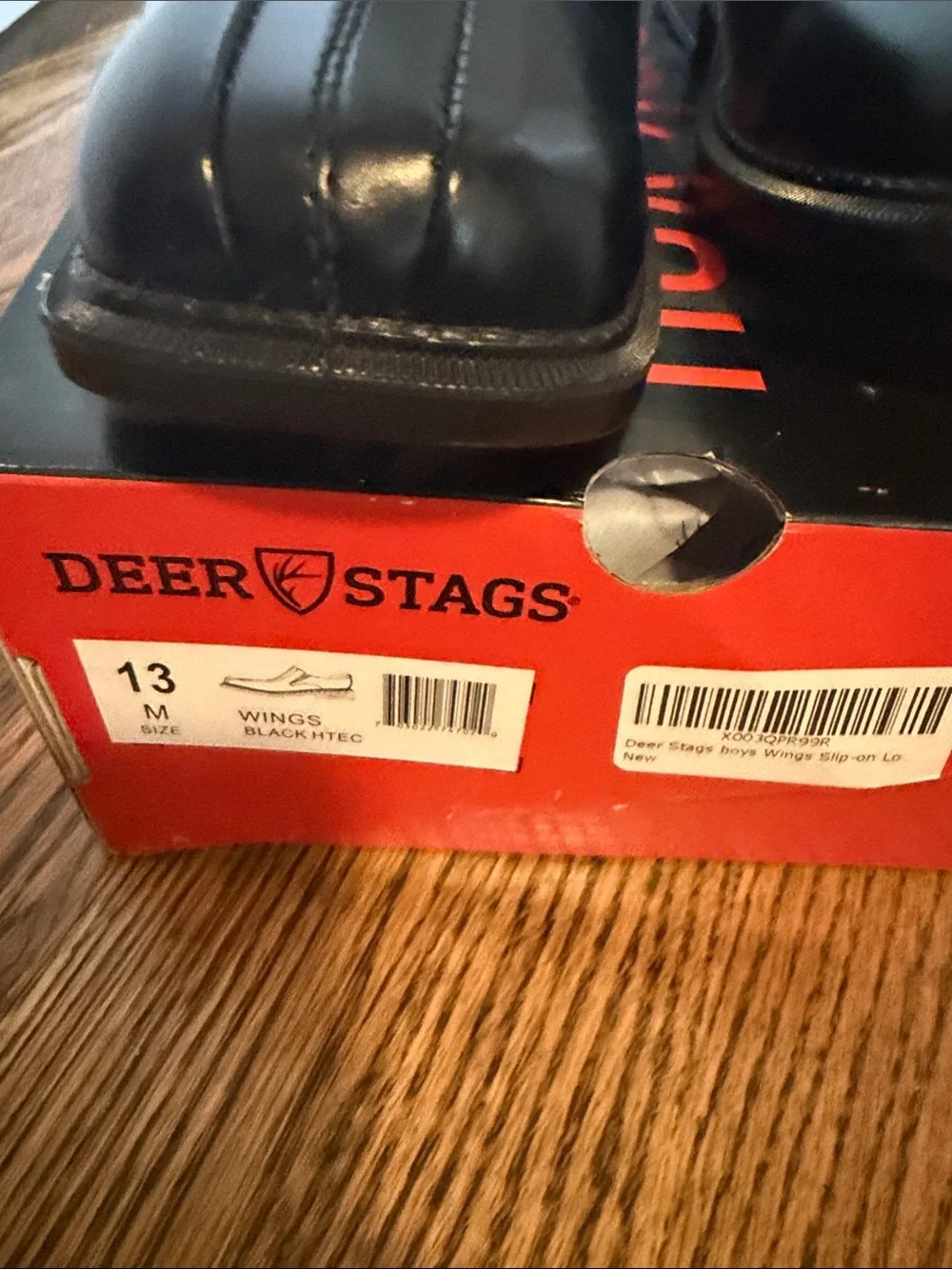 Boys size 13 Deer Stags Black  Slip-On Dress Loafers - brand new never been worn